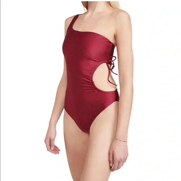 JADE SWIMWEAR NWT Sena One Shoulder Cutout One Piece Bathing Suit Swimsuit M - Picture 1 of 11